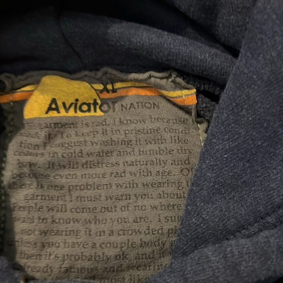 Aviator Nation navy hooded sweatshirt size XL - Picture 3 of 3